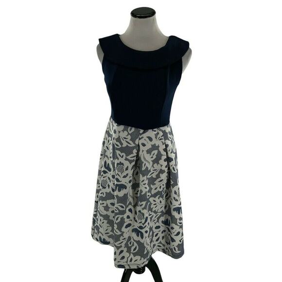 Kate and Lily Dress Womens Size 4 Multicolor Sleeveless Back Zip Floral Lace - Picture 1 of 9